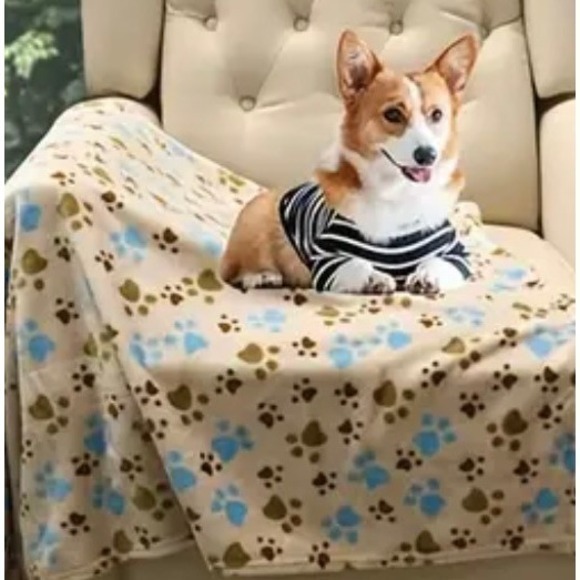 Warm & Soft Fluffy Fleece Flannel Pet Cat Dog Blanket Throw 43" X 31" LARGE AQUA - Picture 2 of 9